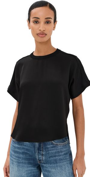 SIMKHAI Addy Knit Back T-Shirt Black M