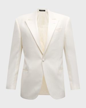 Men's Textured Solid Dinner Jacket
