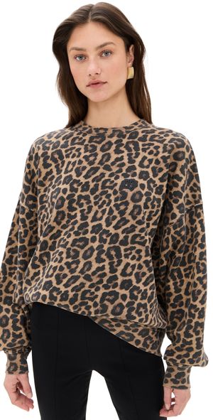 ANINE BING Miles Sweatshirt Leopard XS