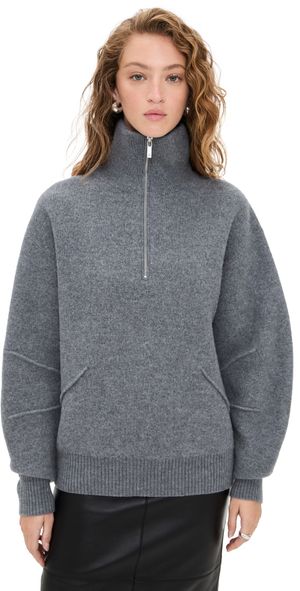 Helmut Lang Boiled Zip Sweater Med Grey M