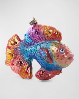 Fancy Fish Glass Christmas Ornament