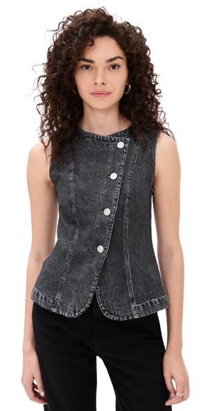 rag & bone Miramar Ponte Olivia Vest Washed Black 6