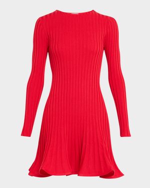 Reversed Rib Knit Mini Dress