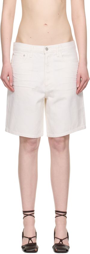 AGOLDE White Indra Denim Shorts
