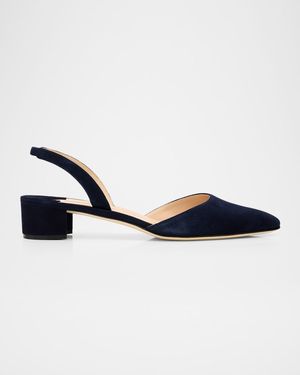 Aspro Suede Slingback Ballerina Pumps
