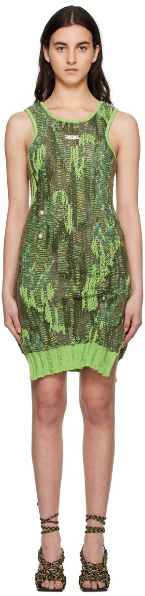 Andersson Bell Khaki Grunge Minidress