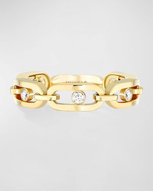 Move Uno 18K Yellow Gold Diamond Link Ring, EU 51 / US 5.75