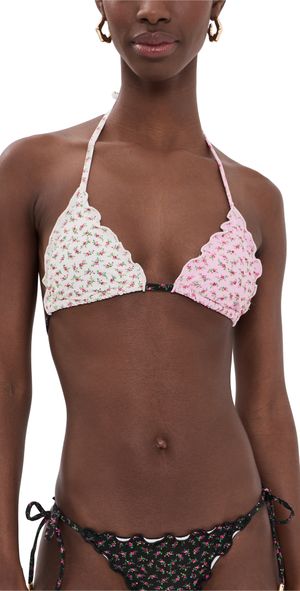 PQ Swim Lettuce Edge Triangle Top Rosebud S