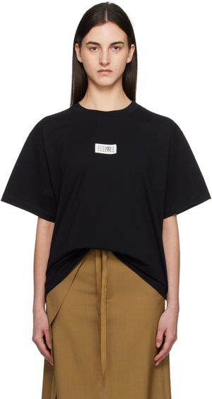 MM6 Maison Margiela T-shirt noir à écusson à logo