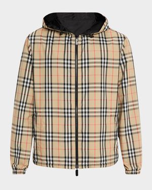 Men's Check Hooded Jacket