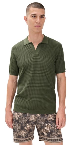 Orlebar Brown Roddy Knit Polo Herbal Green L