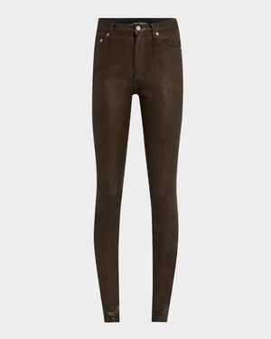 Skinny Mid-Rise Coated Jeans