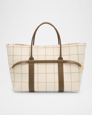Ghiera Plaid Cashmere Belt Tote Bag