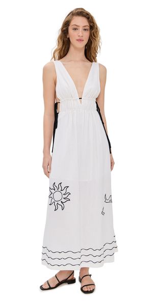 Dress To Iara Embroidered Maxi Dress Off White M