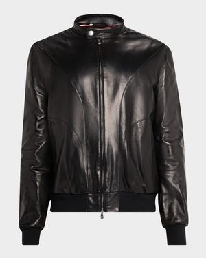 Men's Polished Nappa Leather Pilot Jacket