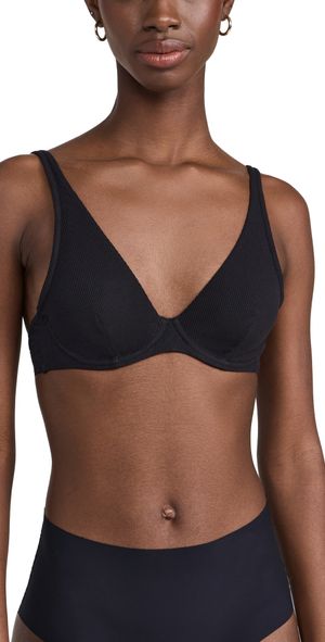 Simone Perele Eugenie Sheer Plunge Bra Black 38D