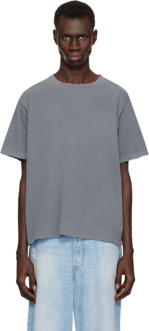 John Elliott Navy Folsom Cropped T-shirt