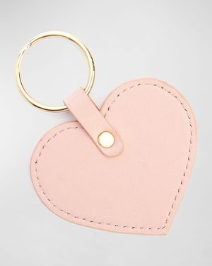 Monogrammed Leather Heart-Shaped Key Chain