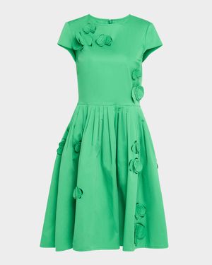 Orchid Cutout Cotton-Twill Sleeveless Midi Dress