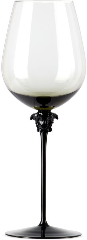 Versace Black Rosenthal Medusa Lumière Red Wine Glass