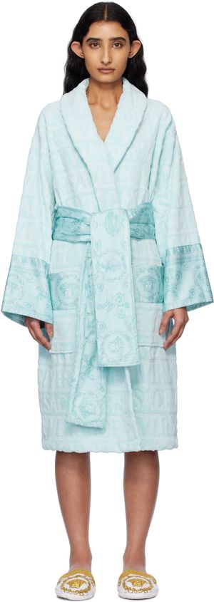 Versace Underwear Blue 'I Heart Baroque' Bathrobe