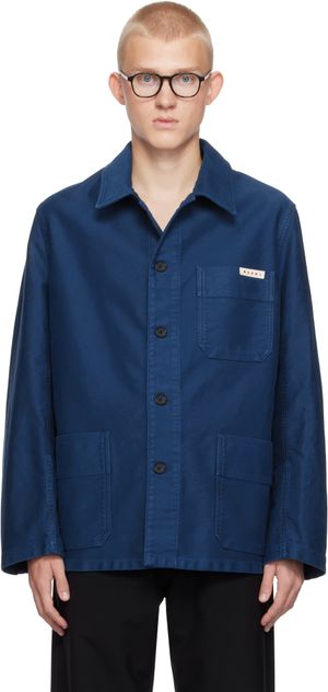 Marni Blouson de travail bleu