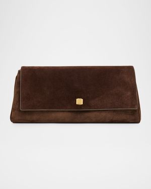 Audrey Flap Suede Clutch Bag