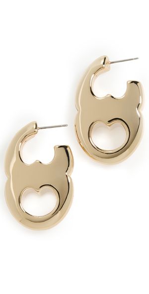 Tory Burch Gemini Link Earrings Light Brass One Size