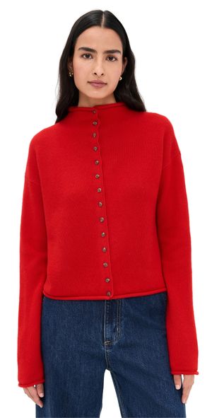 Alex Mill Taylor Cardigan in Cashmere Scarlet XL