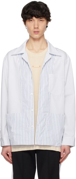 Maison Margiela White & Blue Stripe Shirt