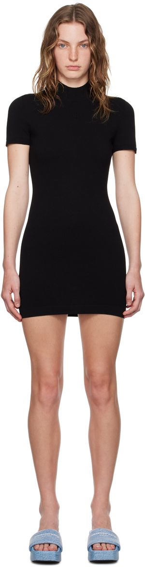 alexanderwang.t Robe courte noire à logo gaufré