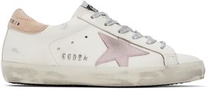 Golden Goose White & Pink Super-Star Classic Sneakers