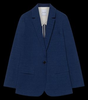 Pomandere - Veste de tailleur droite en lin mélangé - Taille 40 - Bleu