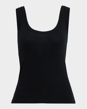 Monili-Trim Cotton Rib Jersey Tank Top