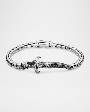 Men's Waves Dagger Bracelet in Silver, 5mm