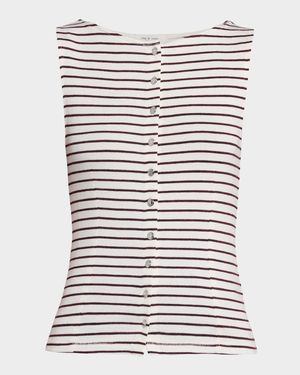 The Knit Stripe Boat-Neck Tank Top