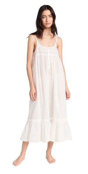 THE GREAT. The Eyelet Ruffle Tank Night Dress True White 3