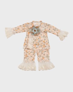 Girl's Ava's Garden Top and Pants Set, Size Newborn-12M