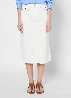 Gerard Darel - Jupe midi en denim de coton mélangé - Taille 46 - Beige