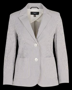 Max Mara Week End - Veste de tailleur ajustée en coton mélangé - Taille 42 - Bleu