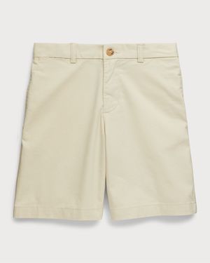 Boy's Logo Embroidered Flat Front Chino Shorts, Size 2-7