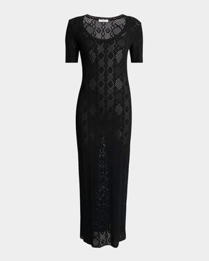 Python Lace Knit Midi Dress
