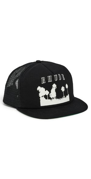 Rhude Thousand Palms Trucker Hat Black / White One Size