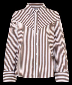 Samsoe Samsoe - Chemise oversize rayée - Taille L - Marron