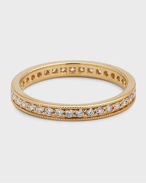 Channel-Set Diamond Eternity Band Ring in 18K Yellow Gold, Size 7, 0.56tcw