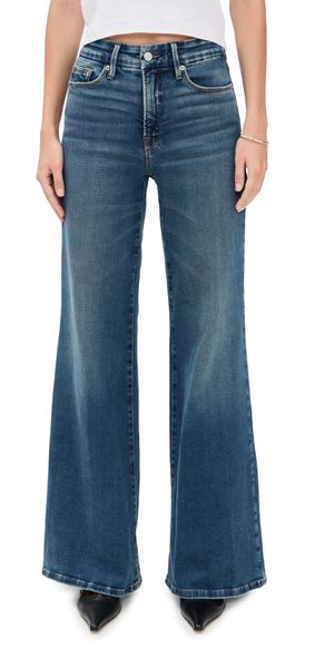 Good American Soft Tech Good Waist Palazzo Jeans Indigo986 18
