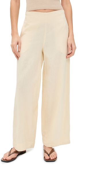 Free People Demi Cotton Linen Pants Tea Cookie S