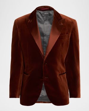 Men's Satin Peak Lapel Velvet Dinner Jacket