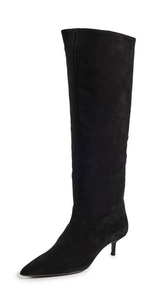 STAUD Sebastian Kitten Heel Boots Black Suede 39.5