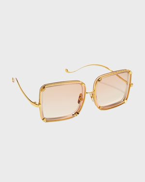 White Moon Square Acetate Sunglasses